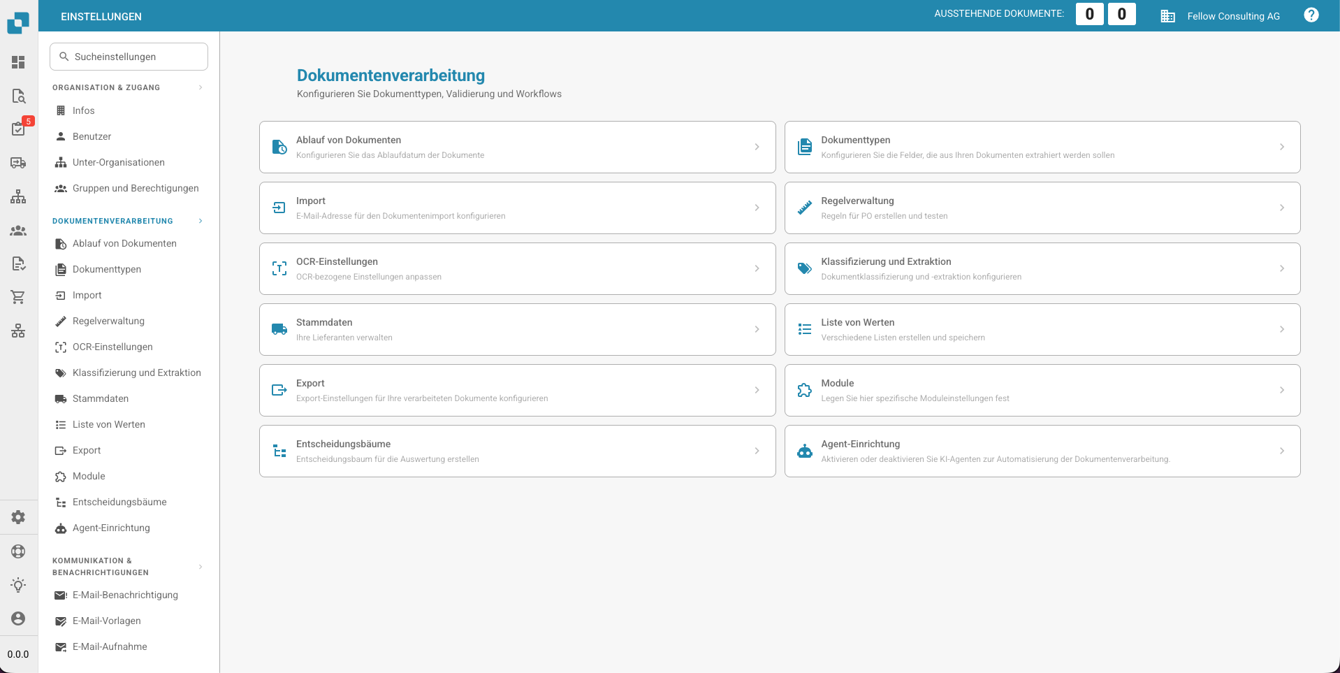 Docbits Settings Global Overview