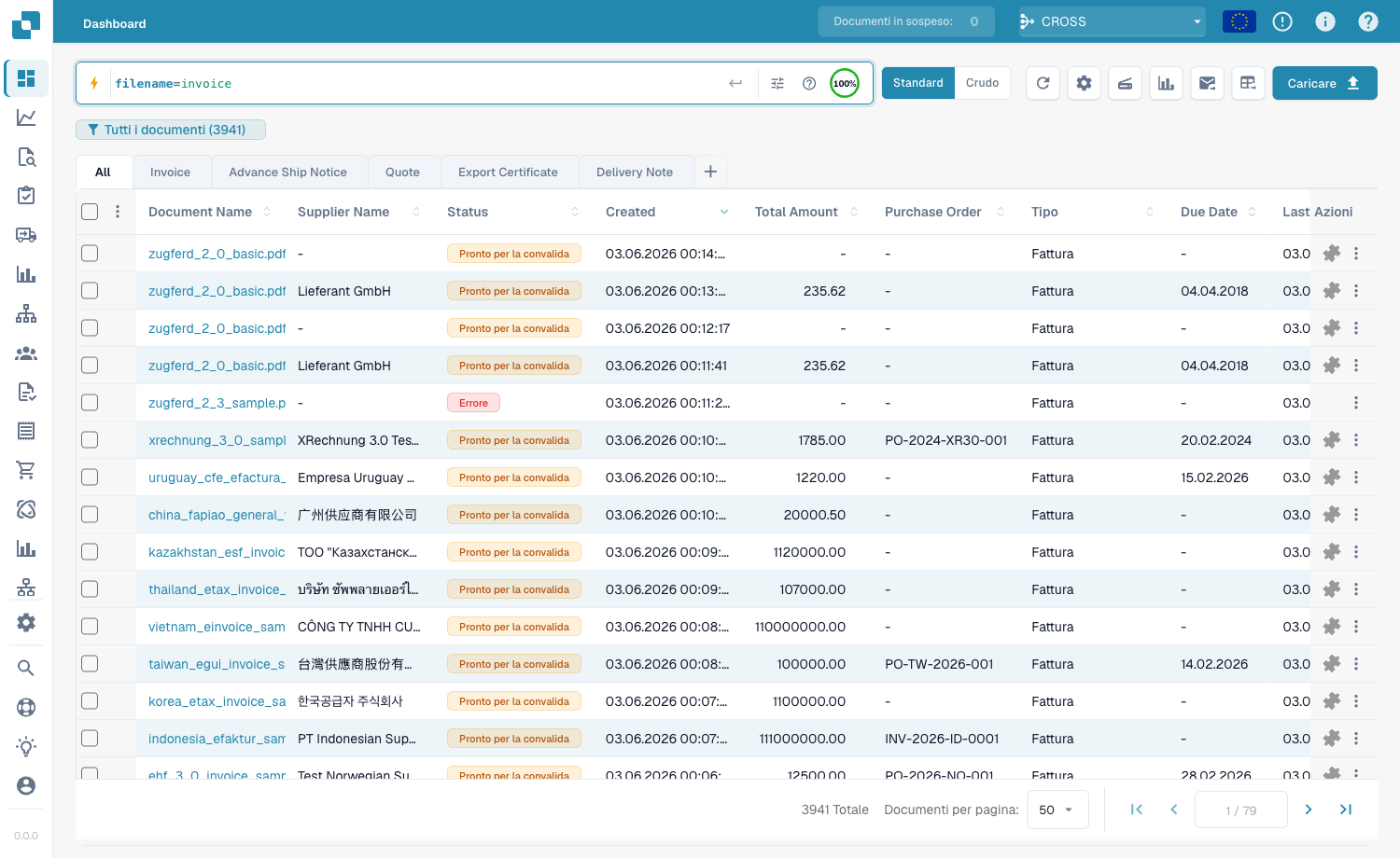 filename=invoice corrisponde solo ai nomi che iniziano con invoice